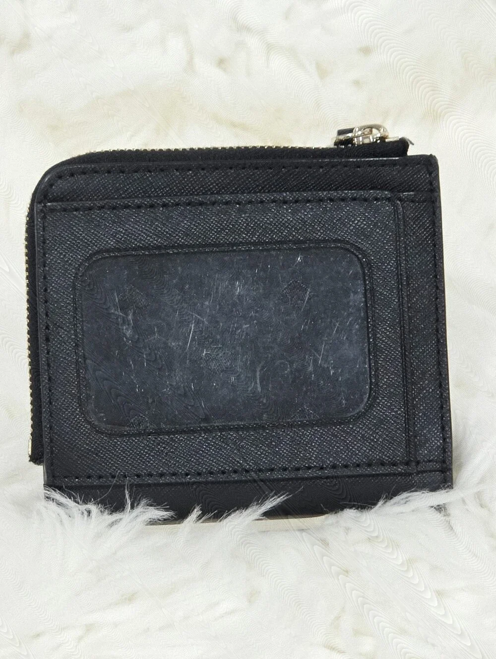 Kate Spade New York Black Leather Bifold Wallet Zip Coin ID Card Holder - Picture 3 of 10